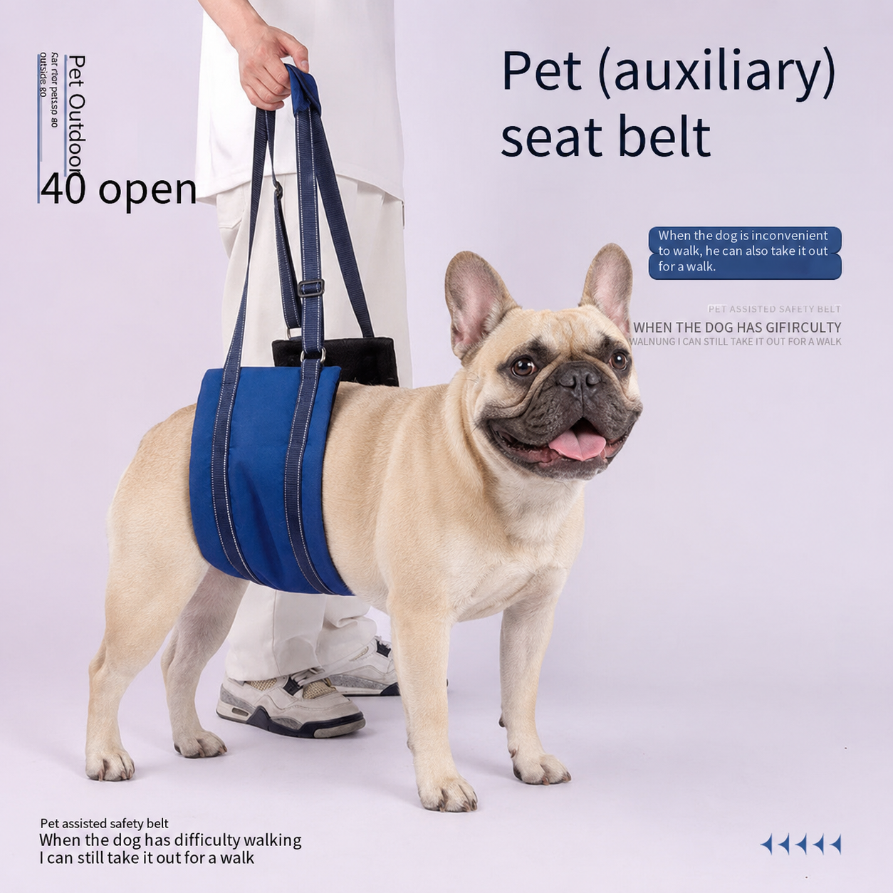 Frenchie Mobility Aid Lift Harness
