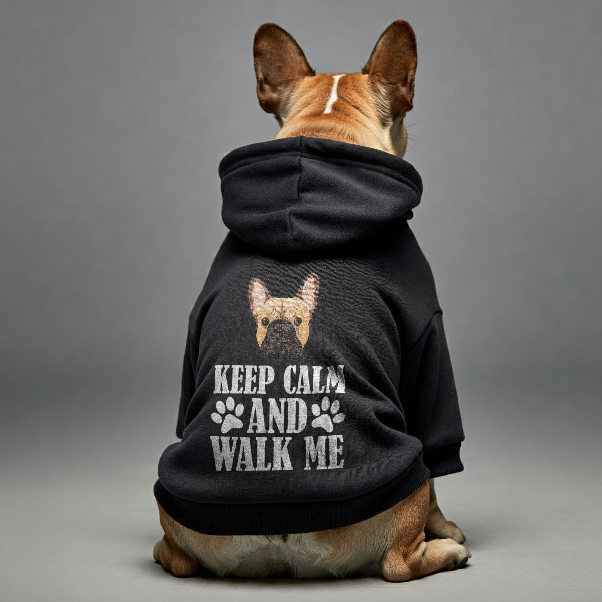 keep calm and walk with me -  French Bulldog Hoodies – 100% Cotton