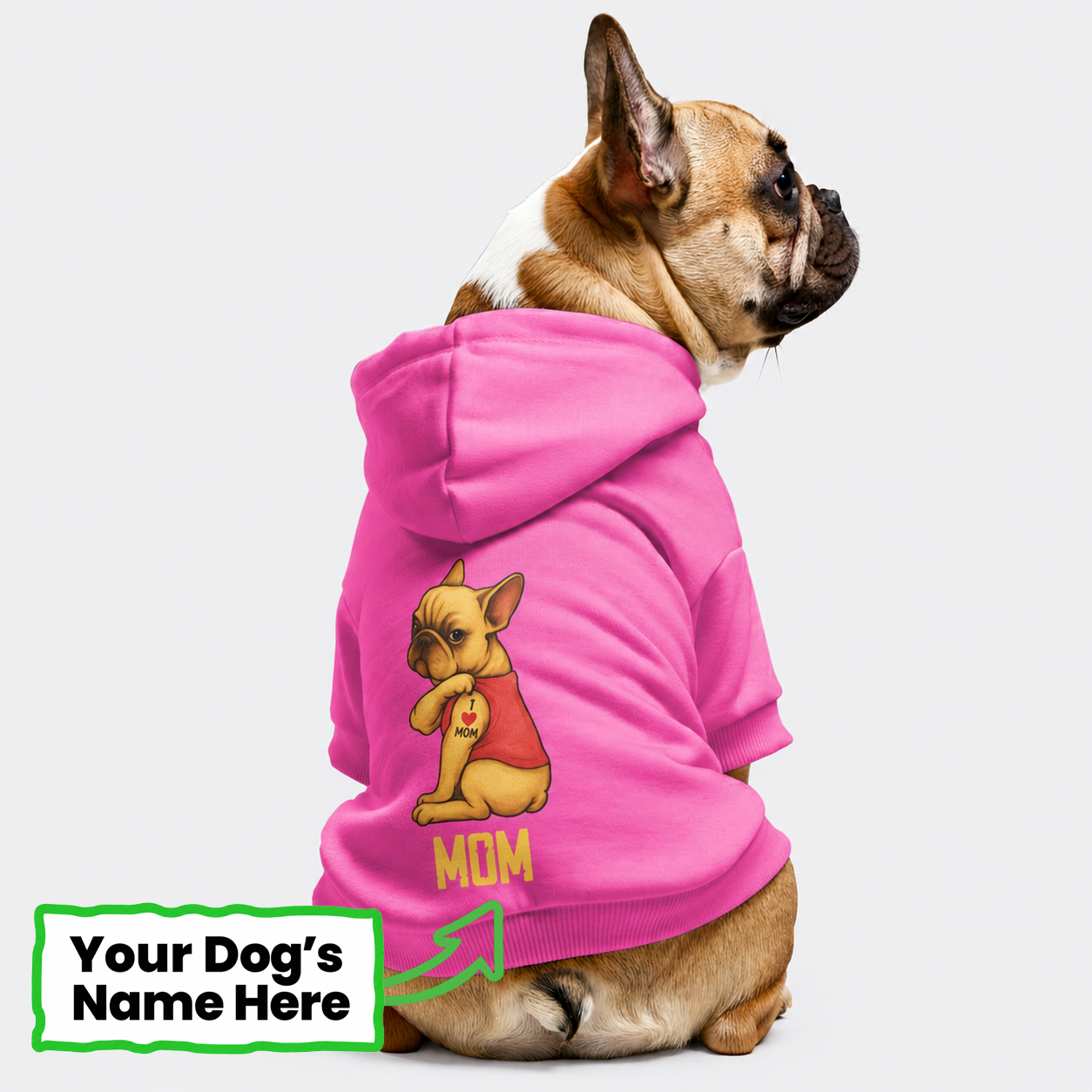 MOM - Personalized French Bulldog hoodies with funny quotes and your furry friend's name – 100% Cotton