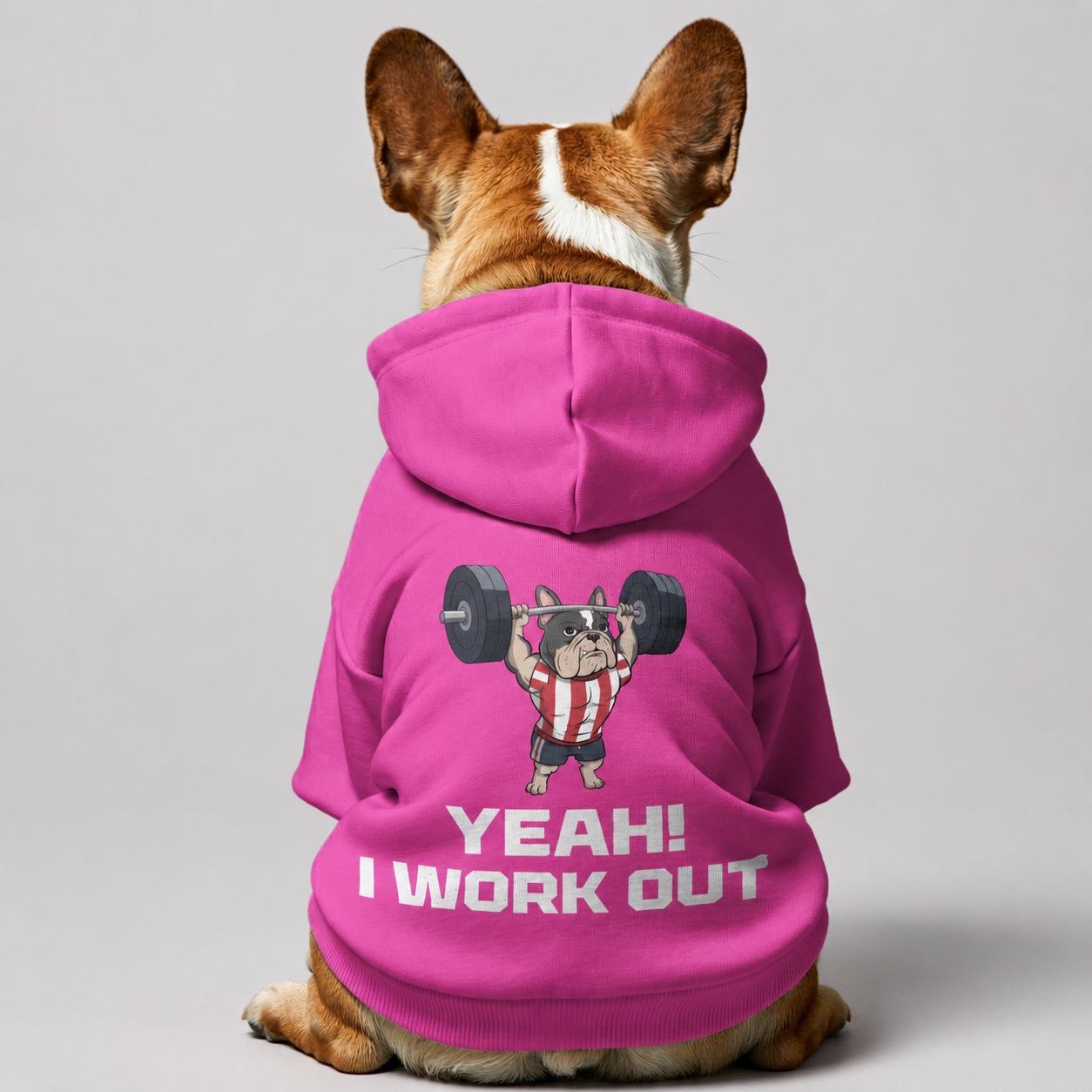 yeah i work out -  French Bulldog Hoodies – 100% Cotton