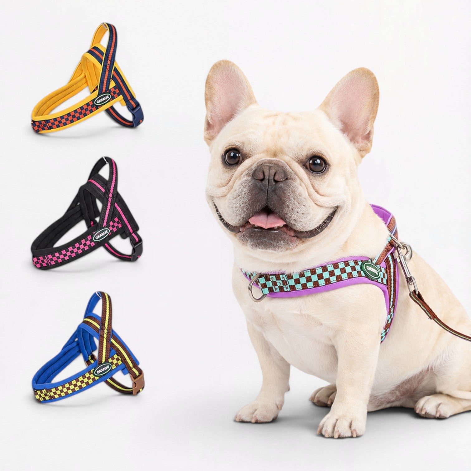Frenchie-Adjustable-Checkered-Padded-Harness.jpg