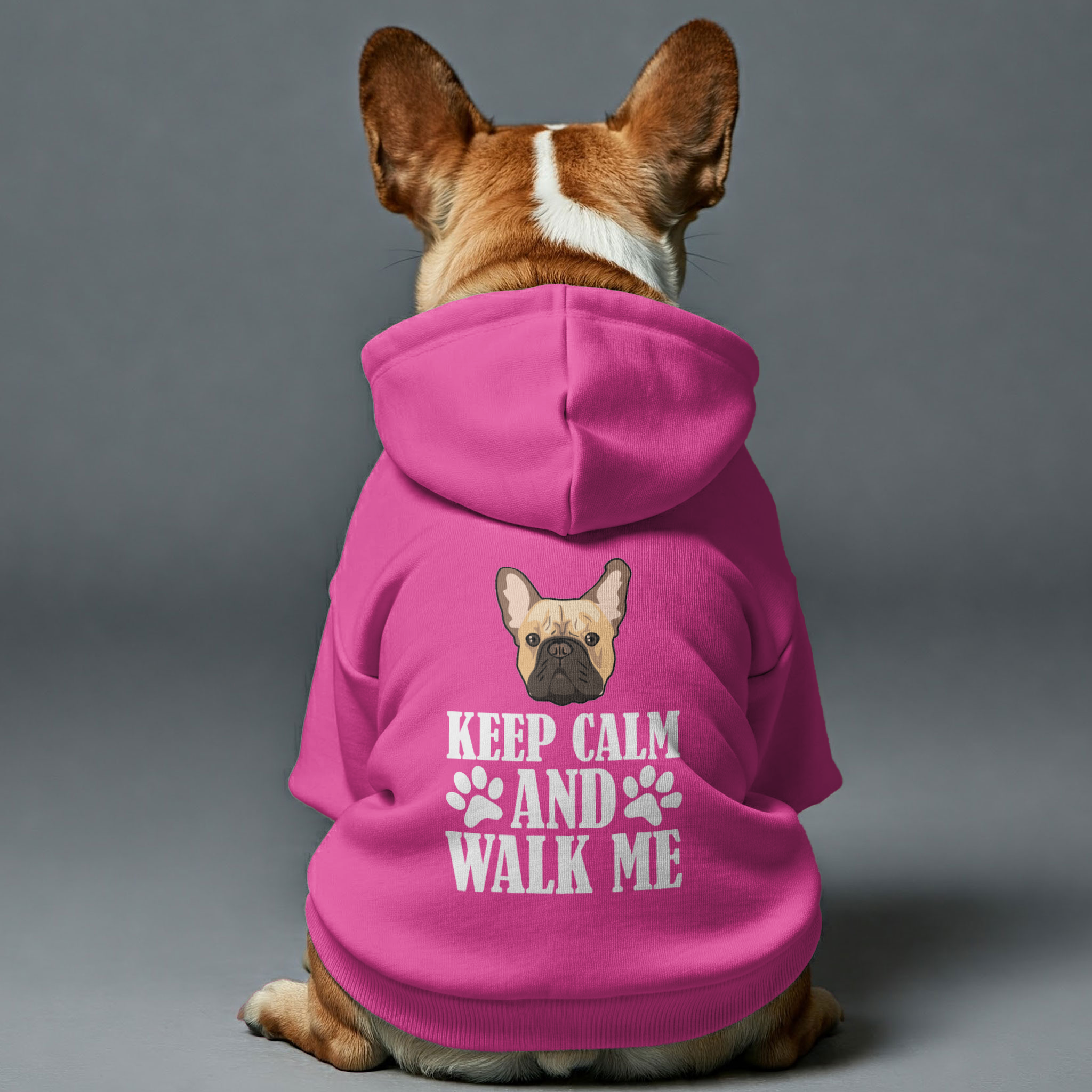 keep calm and walk with me -  French Bulldog Hoodies – 100% Cotton
