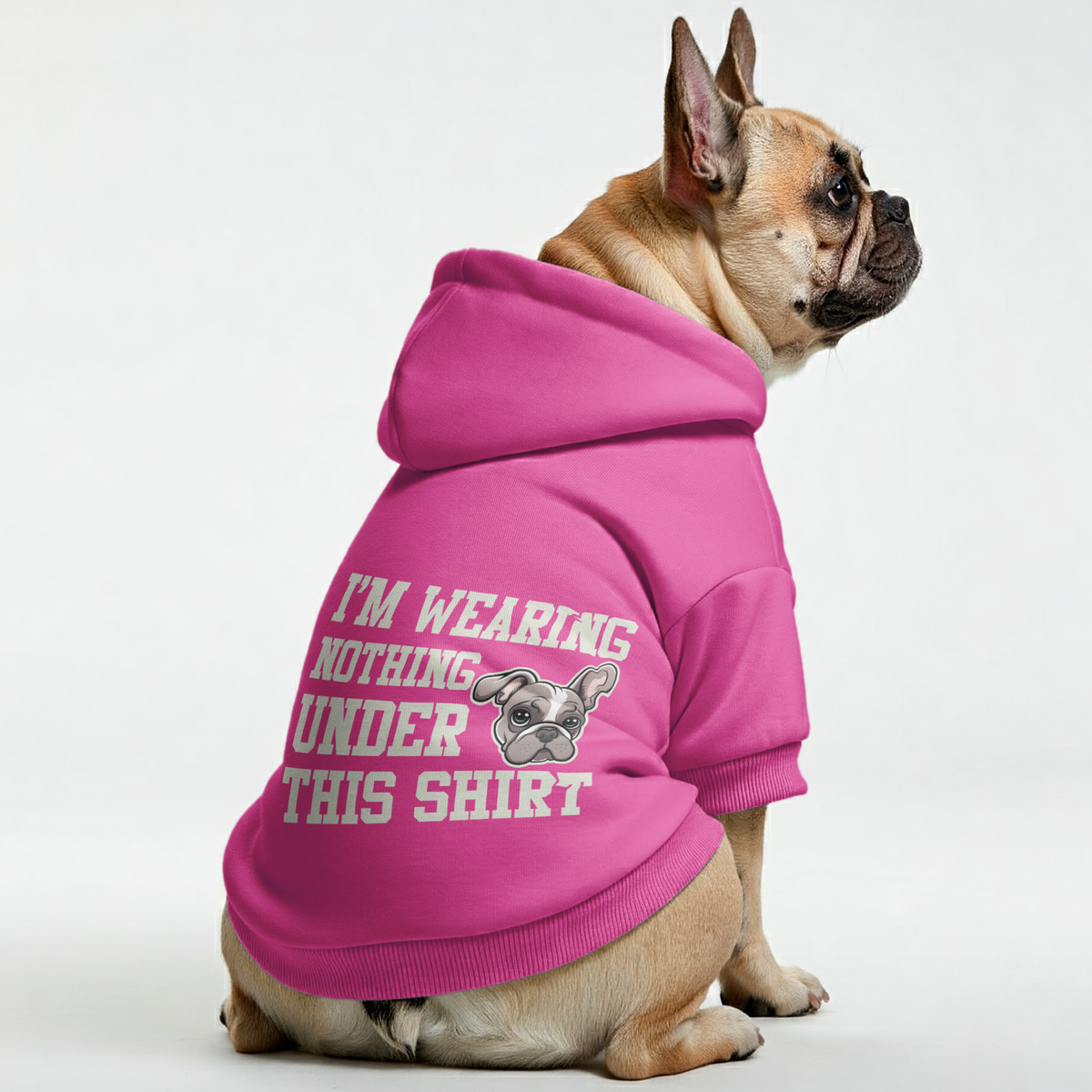 I'm wearing Nothing under this shirt -  French Bulldog Hoodies – 100% Cotton