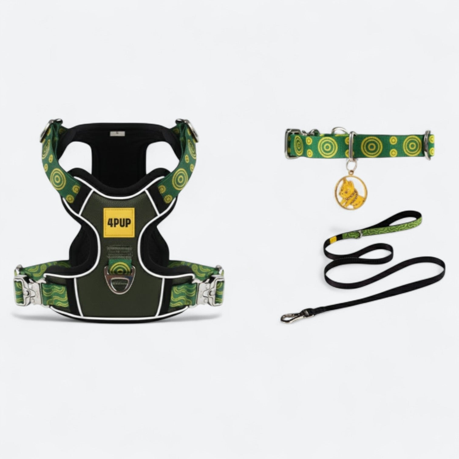 Reflective Frenchie Harness Set with Leash Collar - Frenchie.us